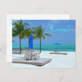 BASIEREND AUF BAHAMA SCHÖNHEIT:"KOMMEN!" POSTKARTE (Vorne/Hinten)