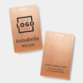 Basierend auf dem Copper für den Namen von Mitarbe Ausweis (Vorder- & Rückseite)