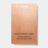 Basierend auf dem Copper für den Namen von Mitarbe Ausweis (Rückseite)