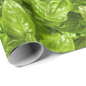 Basil-Blätter-Muster Geschenkpapier (Rolleneckpunkt)