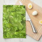 Basil-Blätter-Muster Geschirrtuch (Viertel Falte)