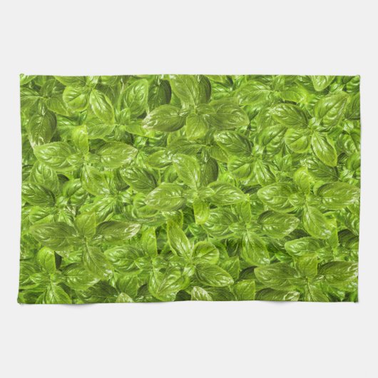 Basil-Blätter-Muster Geschirrtuch (Horizontal)