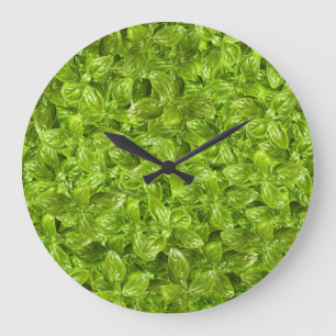 Basil-Blätter-Muster Große Wanduhr