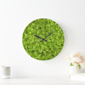 Basil-Blätter-Muster Große Wanduhr (Zuhause)