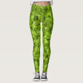 Basil-Blätter-Muster Leggings (Vorderseite)