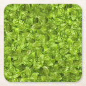 Basil-Blätter-Muster Rechteckiger Pappuntersetzer (Vorderseite)