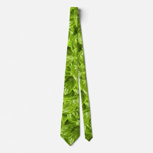Basil Blätter Pattern Neck Tie Krawatte (Vorderseite)