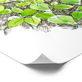 Basil Dragonfly Ink Zeichnend Wasserfarbe Poster (Ecke)