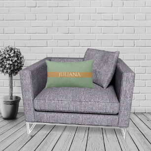 Basil Green Gold Quatrefolie Personalisiert Lendenkissen