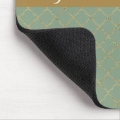 Basil Green Gold Quatrefolie Personalisiert Mousepad (Ecke)