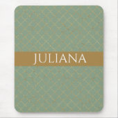 Basil Green Gold Quatrefolie Personalisiert Mousepad (Vorne)