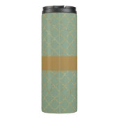 Basil Green Gold Quatrefolie Personalisiert Thermosbecher (Rückseite)