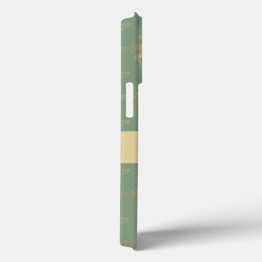 Basil Green und Gold Queen Bee Case-Mate iPhone Hülle (Rückseite / Rechts)