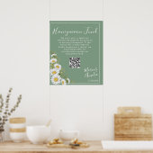 Basil Green & White Daisies Honeymoon Fund Poster (Küche)