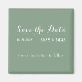 Basil Green & White Save the Date Magnet (Vorne)