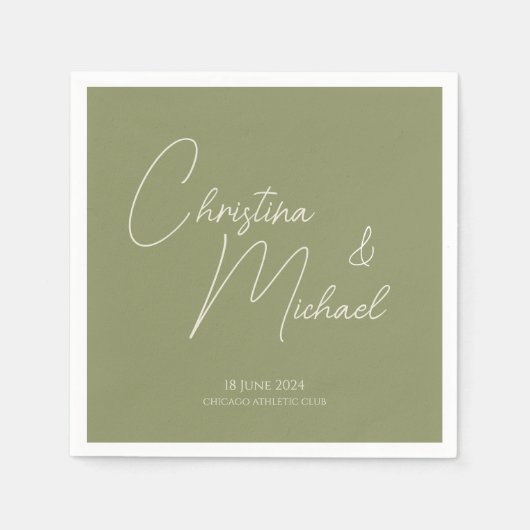 Basil ・ Handgeschriebenes Skript Serviette (Vorderseite)