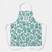 Basil Herb Leaf Muster Botanisches Monogramm Schürze (Vorderseite)