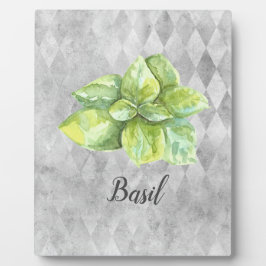Basil Herb Watercolor Illustration Fotoplatte