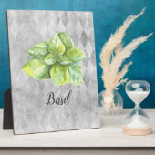 Basil Herb Watercolor Illustration Fotoplatte (Seite)