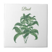 Basil Herbs Grüne Küche Grüne Pflanze Fliese (Vorderseite)