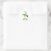 Basil Herbs Watercolor Küche Grün Rustikal Runder Aufkleber (Tasche)