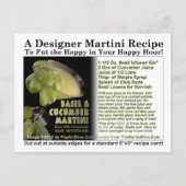Basil Infused Gin Cucumber Martini Rezept Postkart Postkarte (Vorderseite)