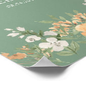 Basil, Peach und White Floral Wedple Poster (Ecke)
