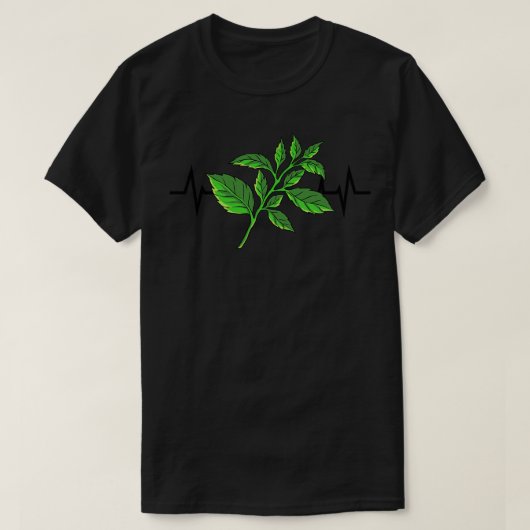 Basil Pflanze Heartbeat T-Shirt (Design vorne)