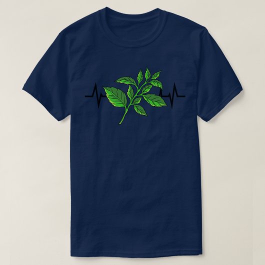Basil Pflanze Heartbeat T-Shirt (Design vorne)
