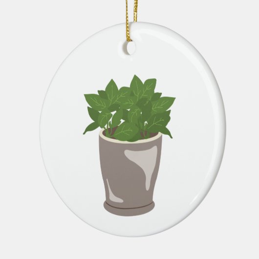 Basil-Pflanze Keramik Ornament (Links)