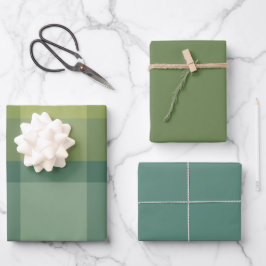 Basil & Sage Wrapping Paper Flat Sheet Set of 3 Geschenkpapier Set