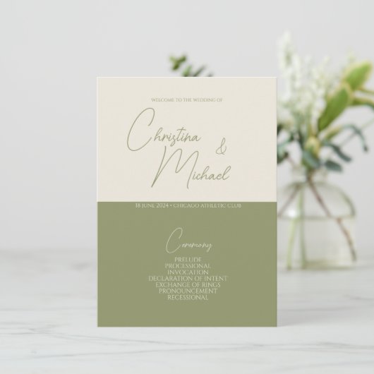 Basil ・ SkriptWedding-Programm Begleitkarte (Stehend Vorderseite)