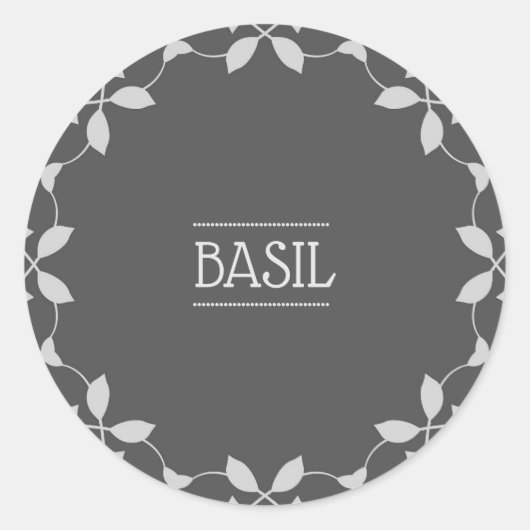 Basil Spice Jar Sticker Labels (Vorderseite)