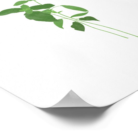 Basil Stem Illustration | Herbs Kitchen Wall Art Poster (Ecke)