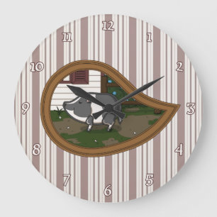 Basil the Pig Clock Große Wanduhr