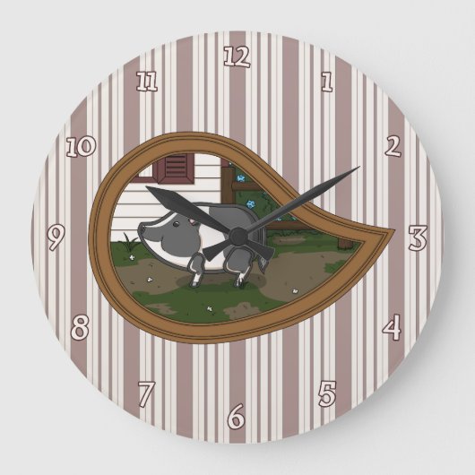 Basil the Pig Clock Große Wanduhr (Vorderseite)