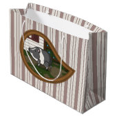 Basil the Pig Gift Bag Große Geschenktüte (Rückseite Schrägansicht)