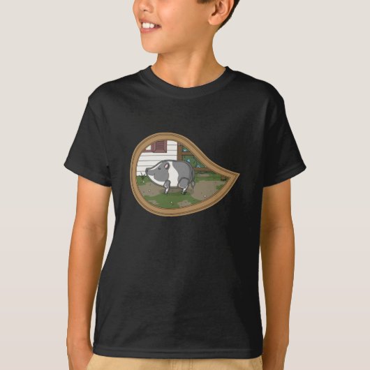 Basil the Pig Kid's and Baby Dark Shirt (Vorderseite)