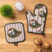 Basil the Pig Ofenhandschuh & Topflappen-Set (Oben Unten)