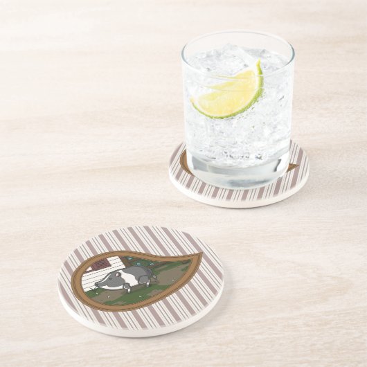 Basil the Pig Stone Untersetzer (Seite)