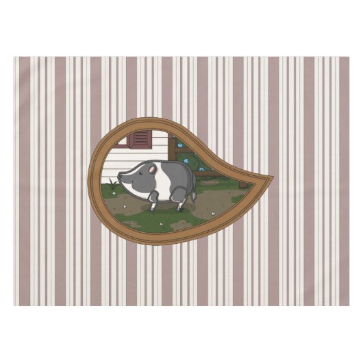Basil the Pig tablecloth Tischdecke (Vorderseite (Horizontal))