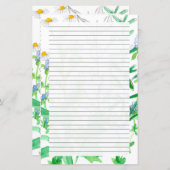 Basil Thyme Herbs Lined Stationery Letter Writing (Vorne/Hinten)