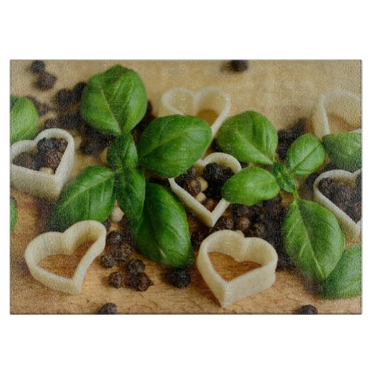 Basil und Herz Schneidebrett (Vorderseite)