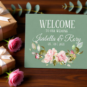 Basil und Roses Wedding Tabletop Plaque Fotoplatte