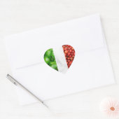 Basil White Marble and Tomato Italian Flag  Herz-Aufkleber (Umschlag)