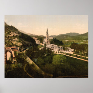 Basilica Notre Dame, Lourdes, Frankreich Poster
