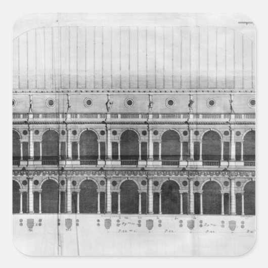 Basilica Palladiana de Vicenza Quadratischer Aufkleber (Vorderseite)