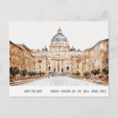 Basilica Rom - Italien Wasserfarbe Save the Date Postkarte (Vorderseite)