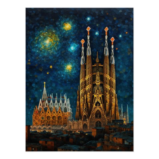 Basilica Sagrada Familia Poster (Vorderseite)