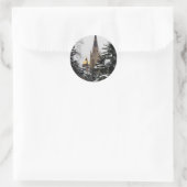 Basilika im Schnee Runder Aufkleber (Tasche)